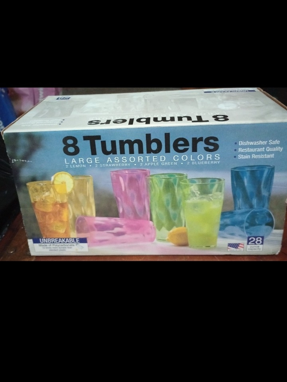 8 Pack Large Assorted Color Tumblers - Multi (Unbranded)